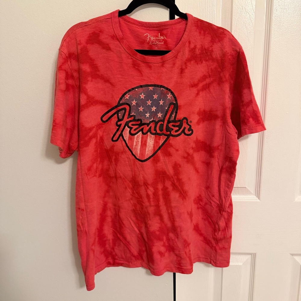 Lucky Brand Fender Guitar Pick Graphic T Shirt